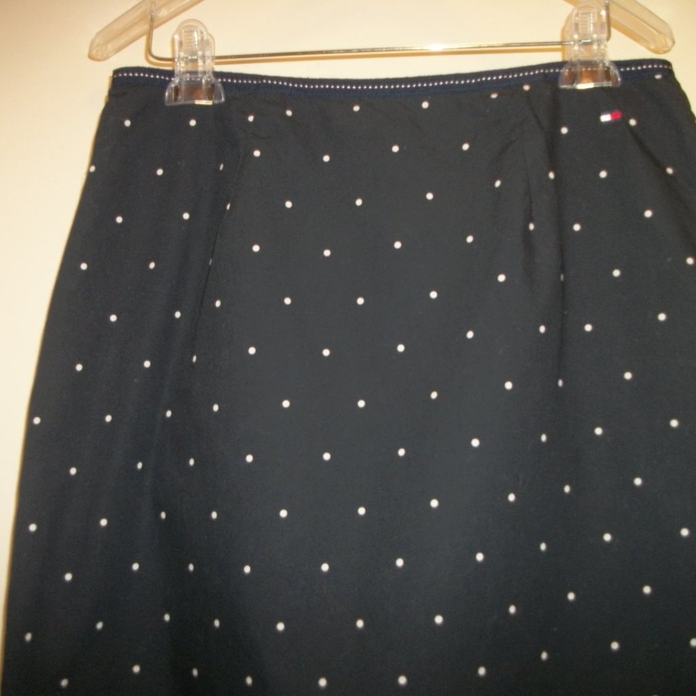 DARLING IN DOTS TOMMY HIILFIGER NAVY SKIRT 8 - Picture 2 of 5